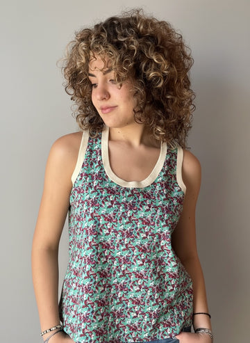 Alicia Creme rib Racer Tank