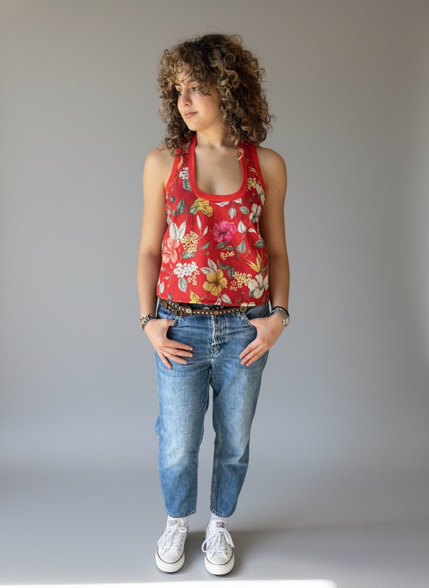Bianca Vintage Floral Racer Tank