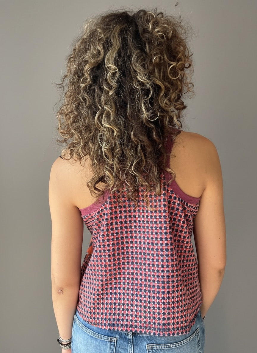 Bev Vintage back Racer Tank