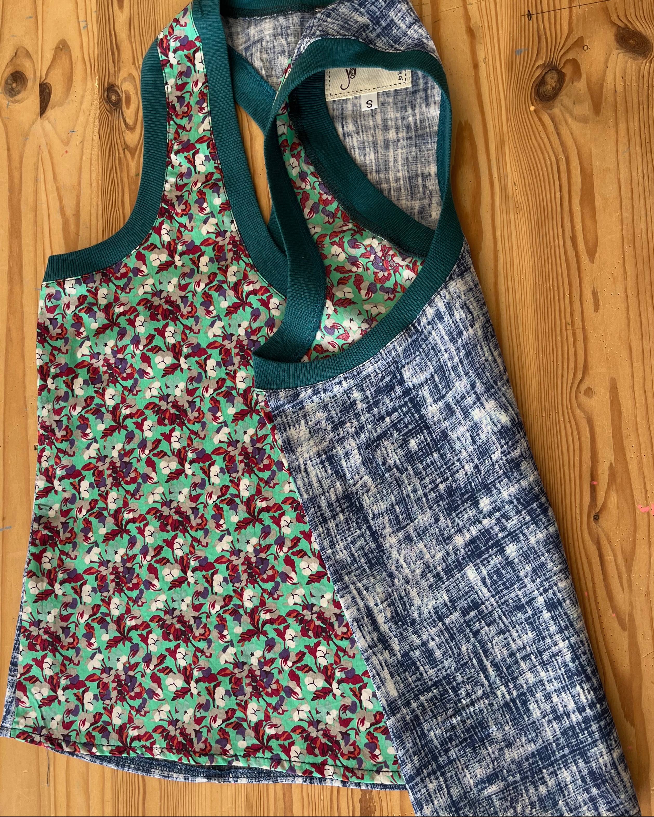 Alicia Teal trim Racer Tank