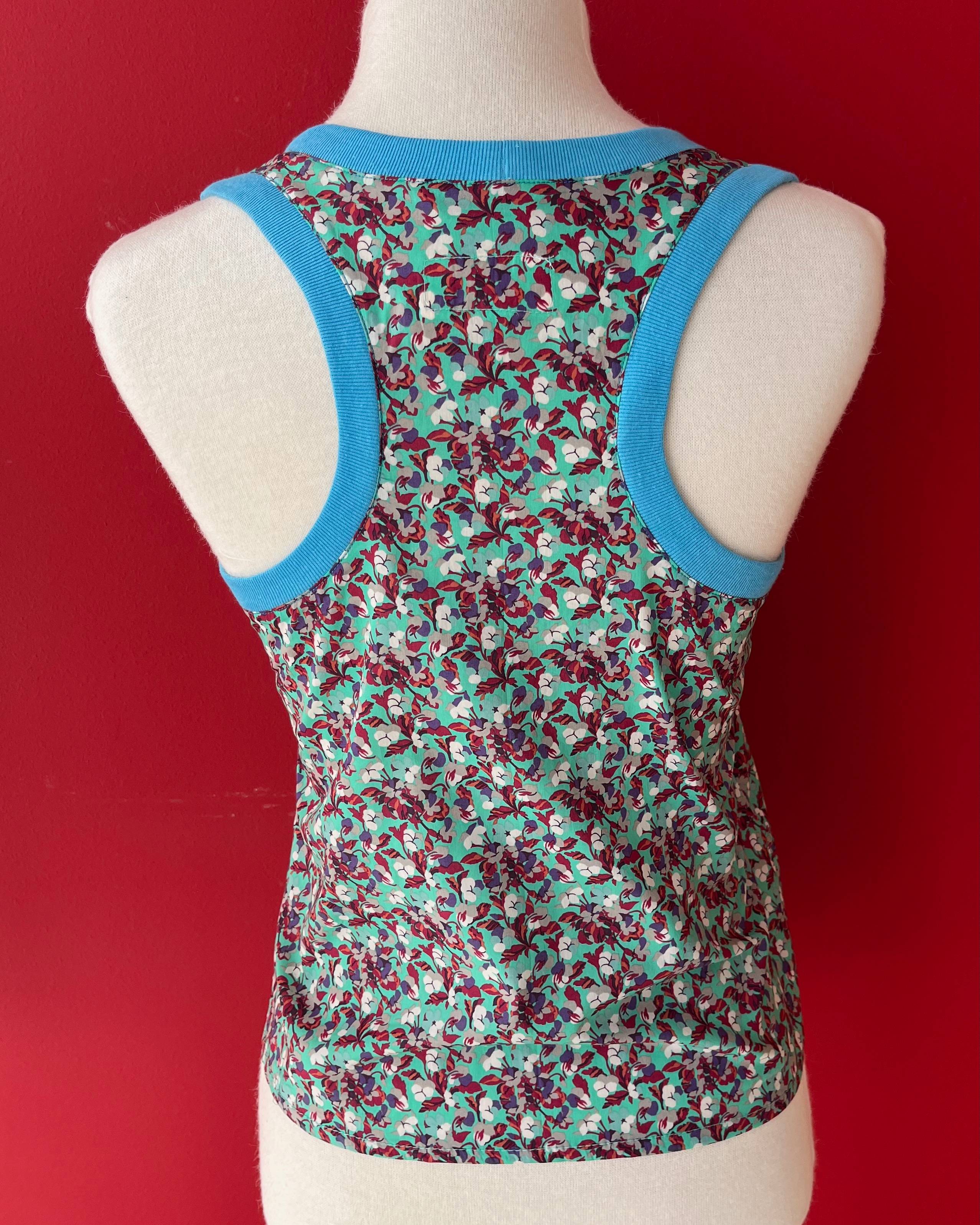 Alicia blue trim Racer Tank