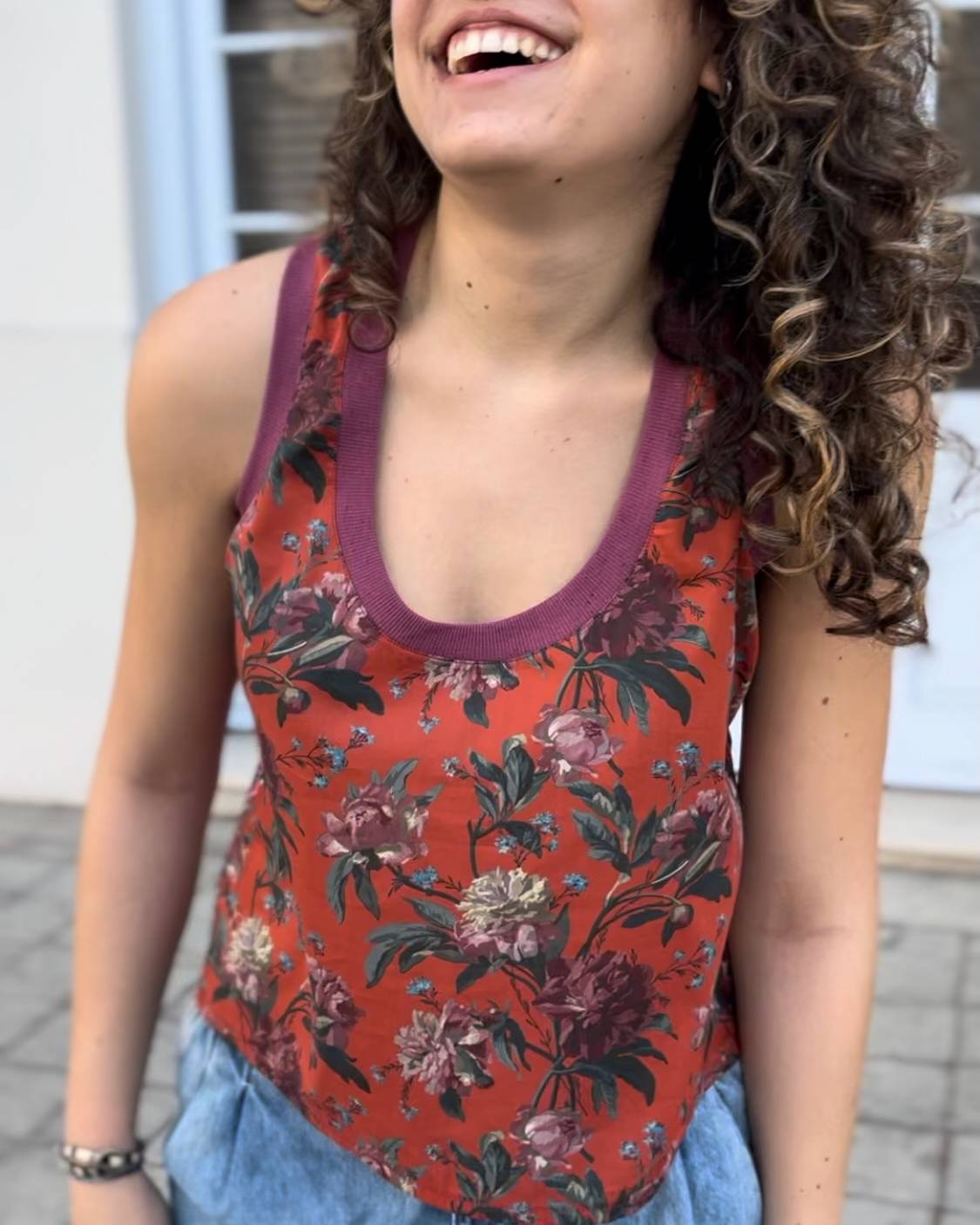 Bev Vintage back Racer Tank