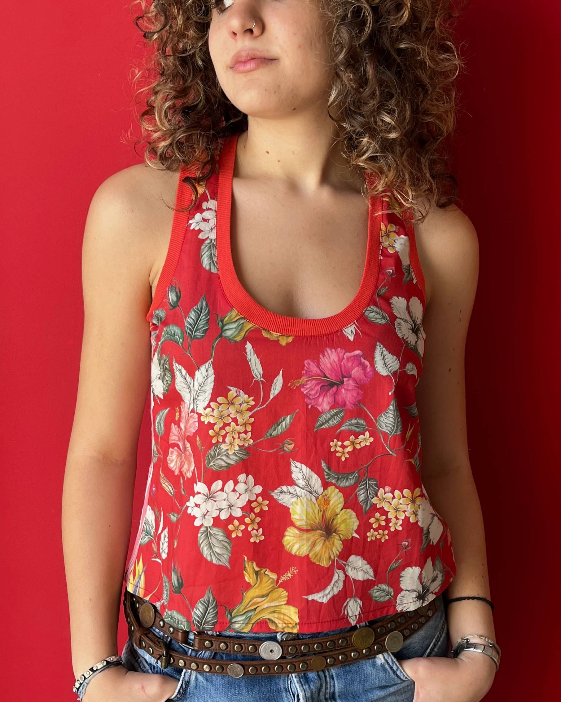 Bianca Stripe back Racer Tank